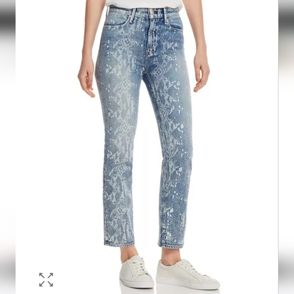 rag & bone Nina Ankle Cigarette Jeans in Worn Snake 32 Straight Leg Ankle Denim - Picture 2 of 13